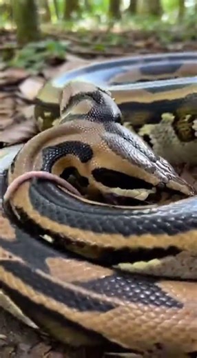 A massive python lunges forward and instantly coils around a rodent overpowering #snake #snakevideo