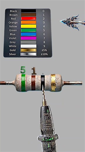 51 ohm resistor color code for short trick // #shortvideo