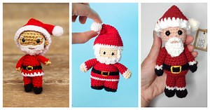 6 Mini Santa Claus Free Crochet Pattern