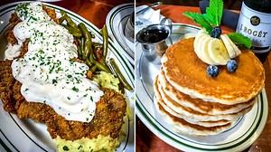 🔥 GIANT chicken fried steak, pancakes, mimosas and fried quail at popular cafe in NB! 🤩 David Elder takes you inside The Buttermilk Cafe for a new episode of Texas Eats >> https://bit.ly/3rhliKk | Elder Eats
