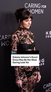 🔗: bit.ly/4glKTwF Dakota Johnson channels gothic glamour in a see-through Gucci gown at Kering Foundation’s Caring for Women dinner. More on her sheer look at the link. | E! Insider