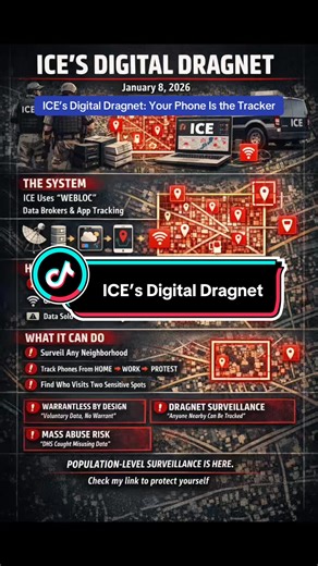 ICE is using commercial location data and a tool called Webloc to map entire neighborhoods, track phones over time, and identify people based on where they live, work, worship, or protest—without a warrant. This system is fueled by data quietly harvested from free apps and sold by brokers, turning everyday smartphones into population-level surveillance devices. You don’t have to be a target to be tracked—just nearby.