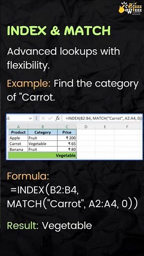 Learn advanced lookup with Match function in Excel #excel #shorts #tipsandtricks