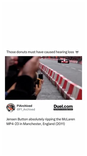 @f1archived on Instagram: "In 2011, Jenson Button brought the sound of Formula One to the streets of Manchester as he drove the McLaren MP4-23 through the city center during a promotional event for Vodafone McLaren Mercedes. Crowds lined the streets to witness the spectacle as Button showcased the precision and control that defined his driving style, guiding the car through narrow urban streets that were never designed for 750 horsepower. The event highlighted not only McLaren’s engineering pres