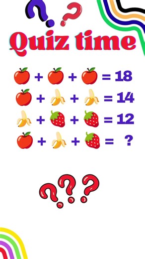 Fruit Math Puzzle 🍎 | Can You Solve It? #viral #quiz #braintest #iqquiz #brainlearning