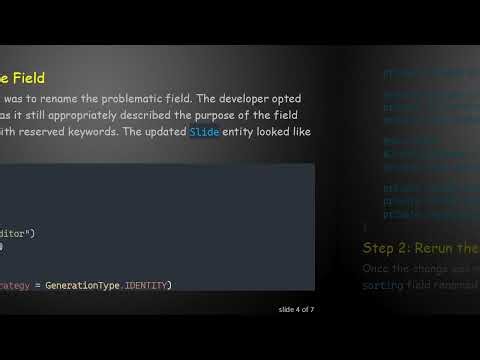 Solving the Hibernate Table Creation Issue: The "Order" Field Dilemma