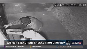 Duo caught on camera stealing rent checks from drop box