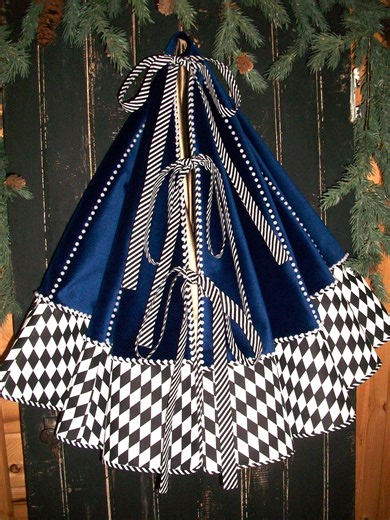 Reversible Velvet Christmas Tree Skirt: Navy Blue, Hand-beaded, 52" - Etsy