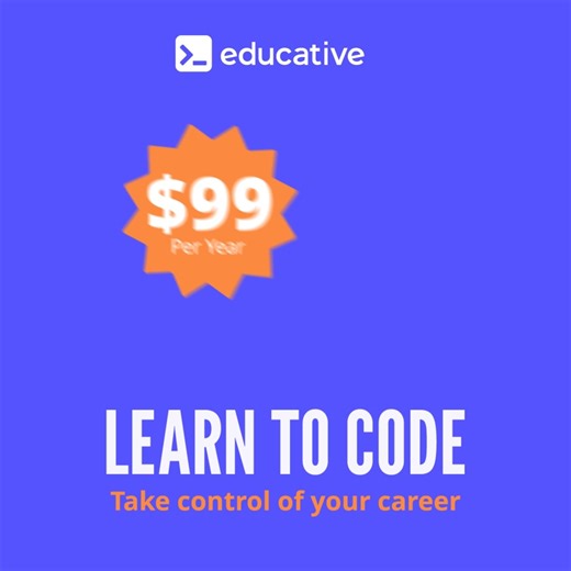 60 days to go until 2024! If you want to learn to code, you can still make the most of the last 2 months of 2023. The Educative Learn to Code Starter Pack makes this possible by bringing over 50 courses in just $99/year to provide you with the structured concepts developed by subject matter experts, hands-on learning environments with no setup required and ample quizzes to practice what you’ve learned. Unlock your coding potential before 2024, sign up now! https://educat.tv/49iInDj | Educative