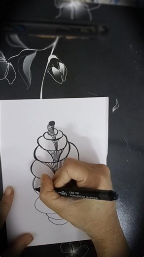 #drawing Black pen drawing 🖋