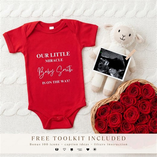 Romantic Pregnancy Announcement Digital Download: Valentine's Baby Reveal With Ultrasound for Grandparents - Etsy