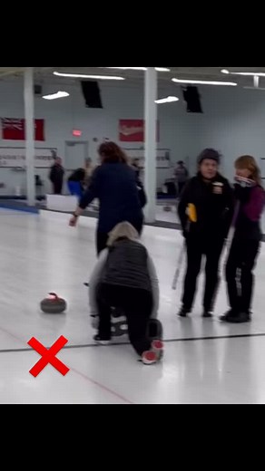 Remember to use the stabilizer or broom to stand up. No hands or knees on the ice. | York Curling Club