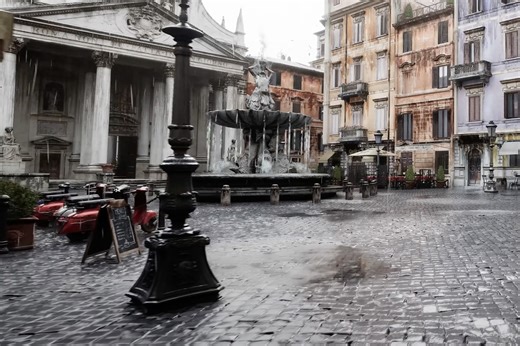 Realistic Rome Tech Demo in Unreal Engine 5.4 Running on RTX 4090 Shows Rain Battered Streets