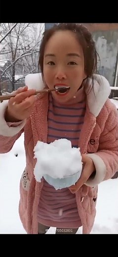 real snow eating asmr 🤤