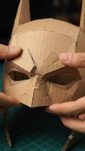 Batman Mask Made From Cardboard 🦇 | Step-by-Step DIY Build #batman#trending #viralshorts #subscribe