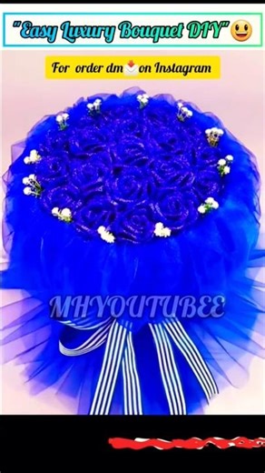 "Luxury Blue Rose Bouquet Making 💙✨ | Easy & Beautiful DIY Flower Gift"