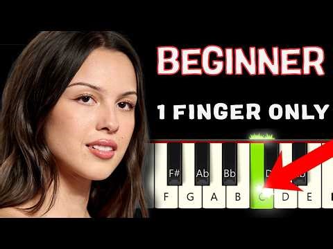 Olivia Rodrigo - Drop Dead Easy Original SONG Piano Tutorial for BEGINNER with Just 1 FINGER Only