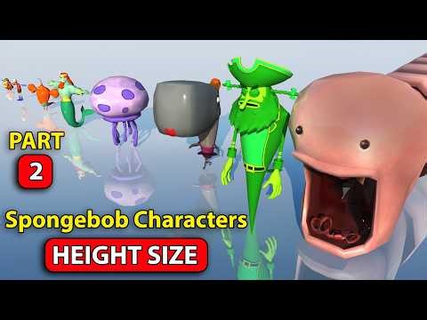 SpongeBob Character Height Size Comparison | Spongebob Character Size Comparison | SpongeBob Data