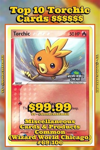 Top 10 RAREST & MOST EXPENSIVE Torchic Pokémon Cards! 🐥✨ #pokemon #top10 #tcg #pokémon #pokemontcg