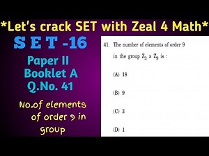 MH SET-16 Mathematical science,no.of elements of order 9 in group Z3×Z9
