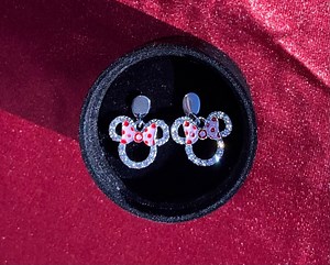 Rhinestone Minnie Mouse Earrings - Etsy