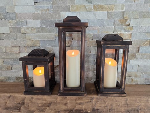 Rustic Wooden Lantern – Handmade Farmhouse Candle Holders, Reclaimed Wood Decor, Wedding Centerpiece Lanterns - Etsy