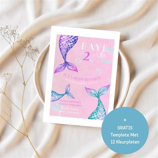 Mermaid Invitation, Mermaid, Birthday, Children's Party, Template, Magical Mermaids, Editable, DIY, Party Invite, Girl, Sea - Etsy UK