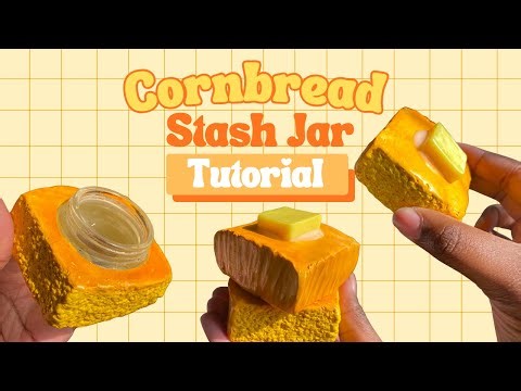 Cornbread Stash Jar Tutorial | #polymerclay