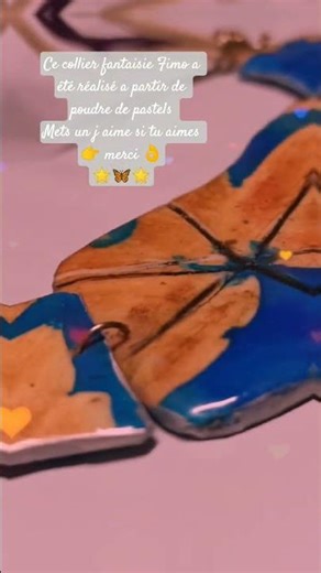 Collier fantaisie Fimo créé a partir de poudre de pastels#pastel #pastelcolors #accessorie #fimoart