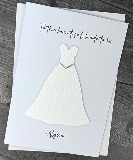 Bridal Shower Card With Wedding Dress Design, Handmade and Personalized, Daughter, Best Friend, Future Daughter in Law, Sister, Wedding Day. - Etsy