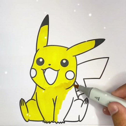 Colorindo o Pikachu 🌈🌈 Desenhos pra crianças 👶🏻👶🏻 #pikachu #pokemon