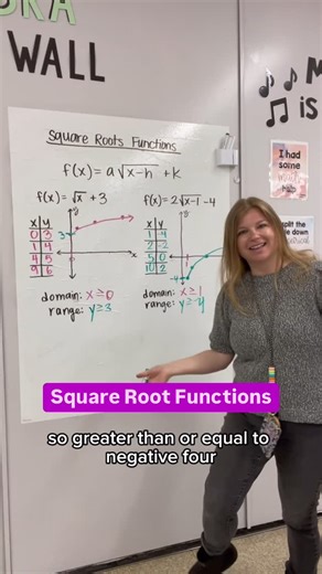 Rory Yakubov // iteachalgebra on Instagram: "Square root functions! #iteachalgebra #math #algebra #mathematics #iteachmath #teacher #mathteacher"