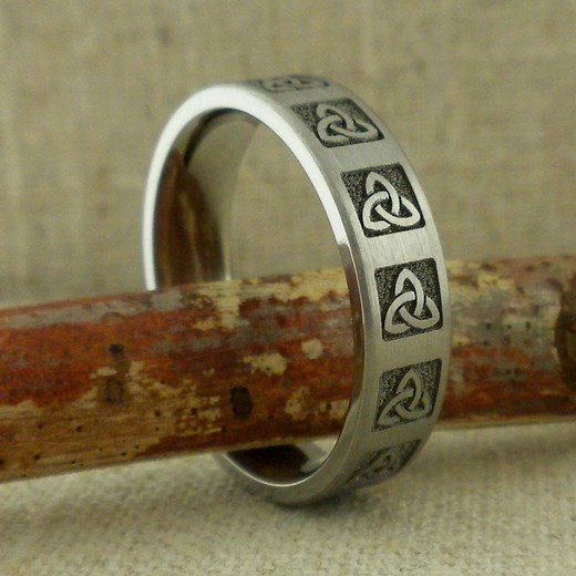 Men's Titanium Celtic Trinity Knot Wedding Ring, Satin Finish, Size 11.5 - Etsy