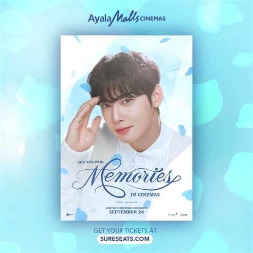 1.9K views · 20 reactions | ✨ Cha Eun Woo continues to shine on the big screen! ✨ Catch "Cha Eun Woo: Memories in Cinemas" now on its 2nd week, showing exclusively at Ayala Malls Cinemas.   Don’t miss your chance to take home a limited-edition photocard with every ticket purchase—while supplies last!  Book now at sureseats.com #ChaEunWoo #MemoriesInCinemas #AyalaMallsCinemas | Ayala Malls Cinemas | Facebook
