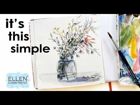 try this simple technique for watercolor flowers