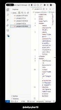 JavaScript Project | Day 03 #dailycyber #javascript #javascripttutorial #javascriptbasics #tutorial