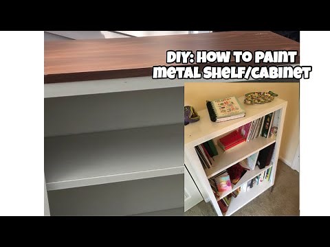 How to Paint Metal File Cabinet/ Shelf | Spray paint vs Roller | Part 1 #renarocsdiy