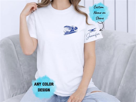 Custom Swimming T-shirt With Name, Personalized Swimmer Tee for Women, Swim Team Shirt, Pool Training Top, Competition Gift - Etsy