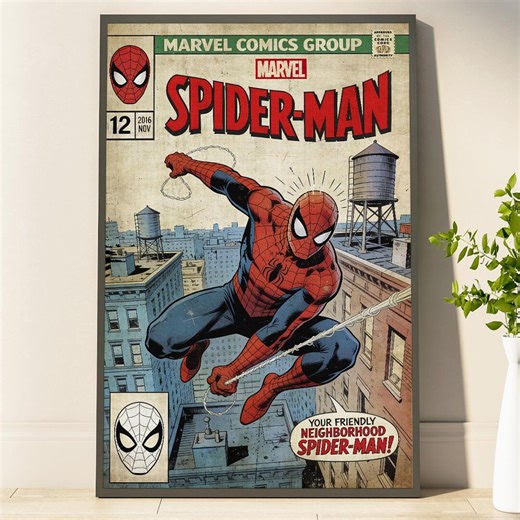 Spider Man Comic Book Cover Poster Home Decor Gifts for Fan - Etsy