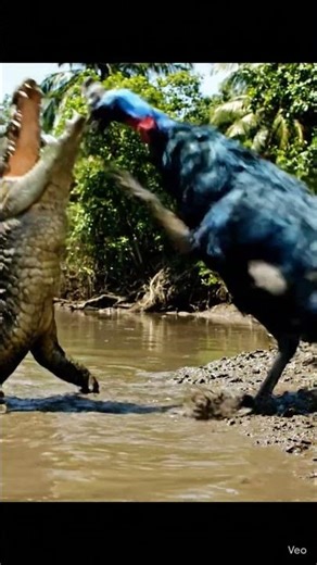 Crocodile vs Cassowary — A Deadly Face-Off