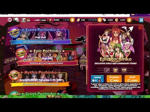 Harem-Heroes: 12 x Epic Pachinko + 11 x Mythic Pachinko = 4 Girls