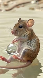 Calm Rat Relaxing in Shallow Water with Gentle Bubble Stream ASMR Relaxation