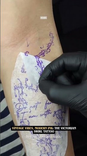 Victorian Swirl Design Tattoo | Elegant Line Art Tattoo Idea