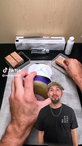 Are you worried about not hitting on the Grape 5s? Don’t stress — buy a used pair and bring them back to life with Reshoevn8r Sole Revive because yellow soles are not part of the vibe 💀 #s#solerevivals#sneakersrestorations#snkrs#sneakerhead