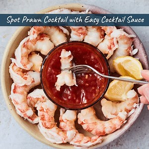 Spot Prawn Cocktail with Easy Cocktail Sauce Spot prawns are naturally full of flavor — they’re often referred to as the lobster of Alaska — so they’ll make one of the finest versions of shrimp cocktail you’ve ever tasted. Save this recipe as an indulgent appetizer if you are hosting a New Year's gathering. Or, turn it into your new favorite snack when you’re in the mood to treat yourself. 🔗 Peeling the prawns will be the most time-consuming part of this recipe, so make sure to follow this link