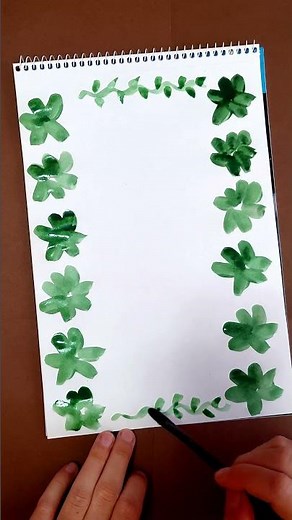 Painting a Green Floral Frame Soft Botanical Design #art #frame