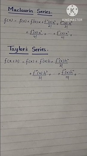 Maclaurin Series || Taylor Series