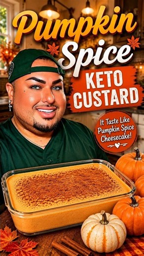 PUMPKIN SPICE PROTEIN KETO CUSTARD! 🎃💪 #dessert #sweet