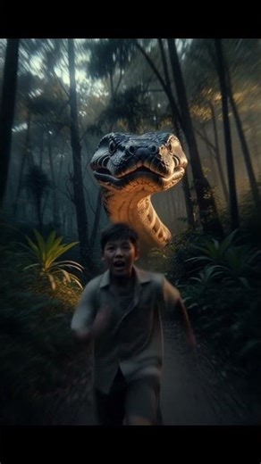 A boy tried to escape python but ??!! | #shorts #ytshorts #story #animation #ai #VlogWithKhushi