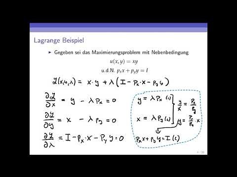 Optimieren mit Nebenbedingungen: Die Methode der Lagrange-Multiplikatoren